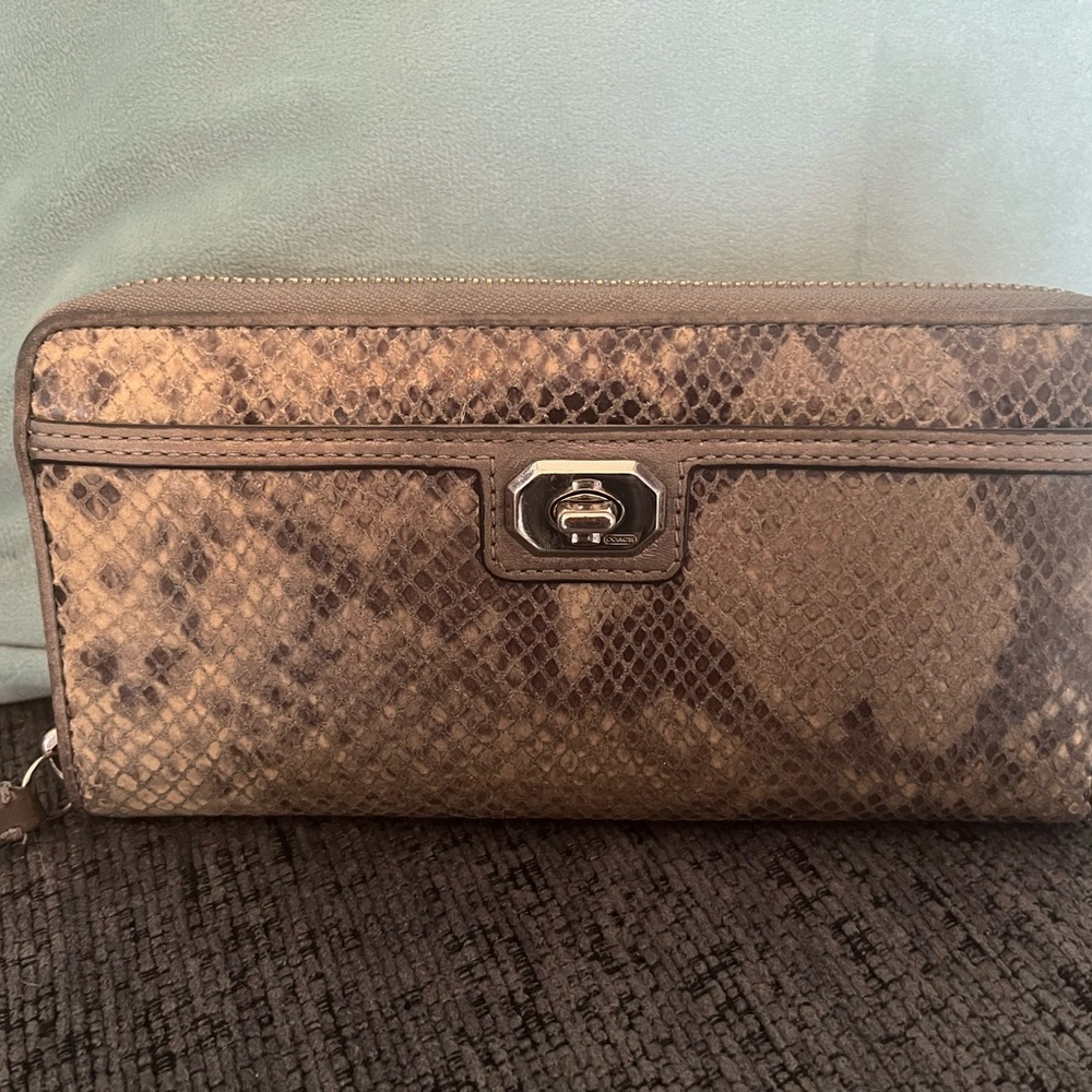 Coach snakeskin print wallet